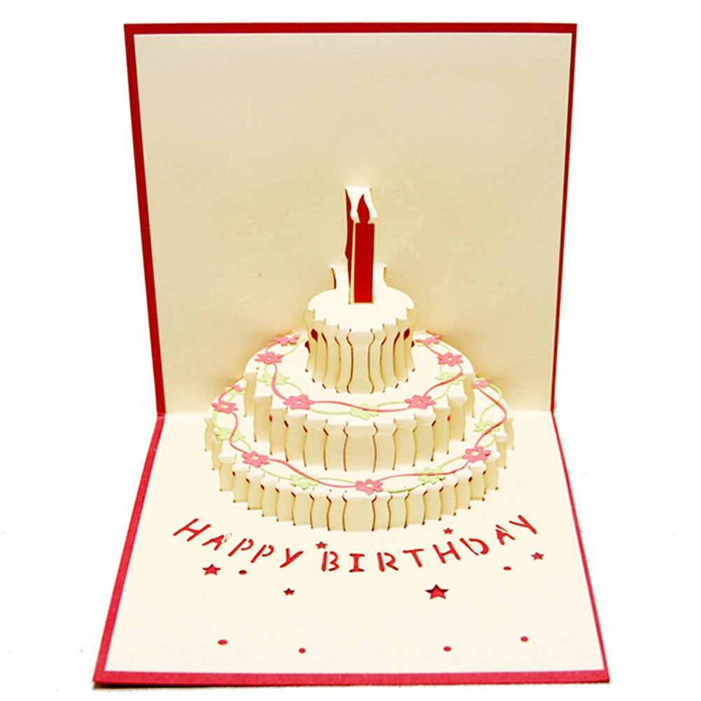 3D Birthday Card
 3D Handcrafted Origami Birthday Cake Candle Design
