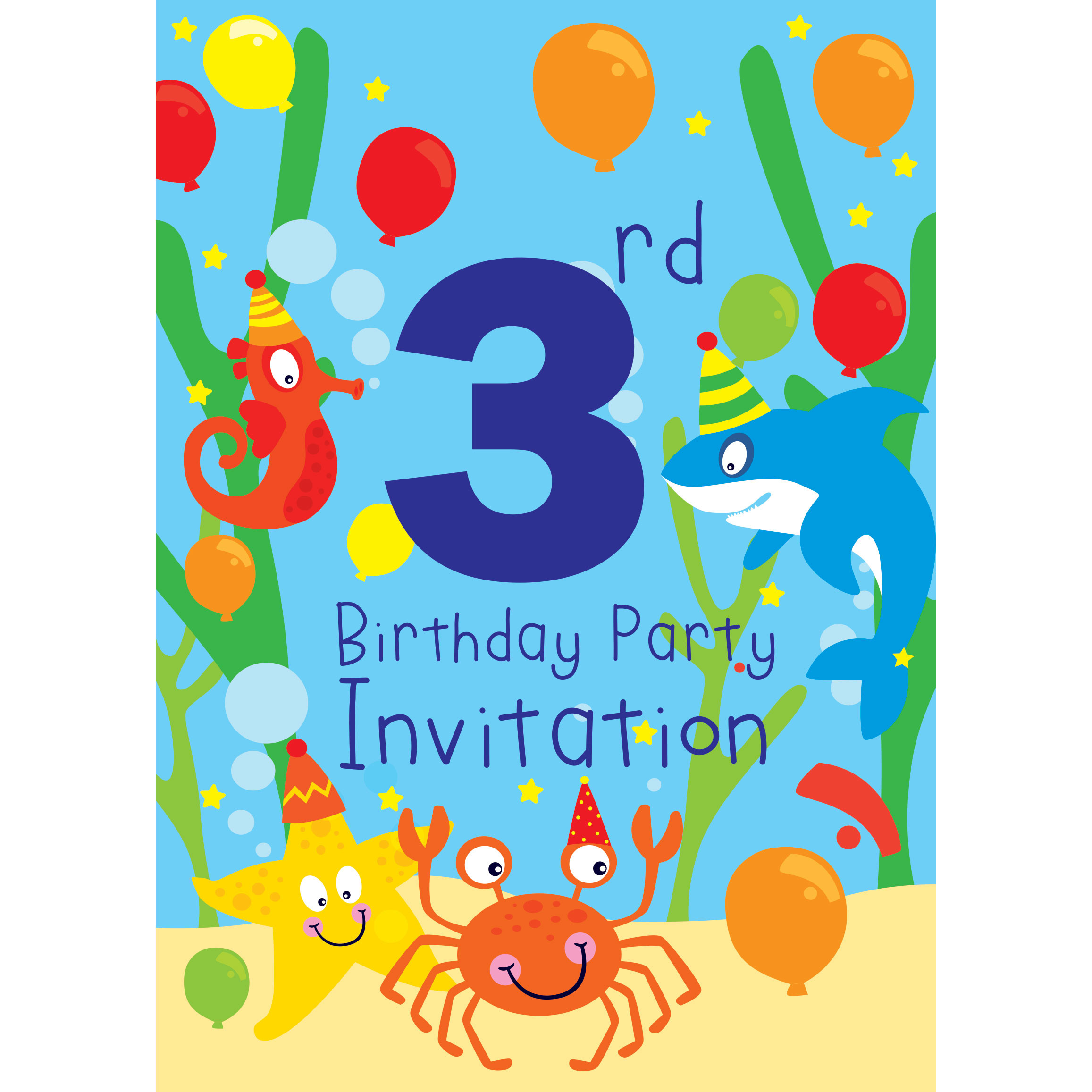 3Rd Birthday Party Invitations
 3rd Birthday Party Supplies