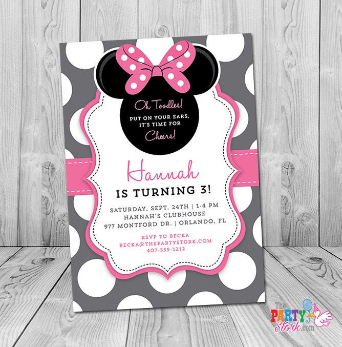 3Rd Birthday Party Invitations
 Minnie Mouse 3rd Birthday Invitation Minnie Mouse Birthday