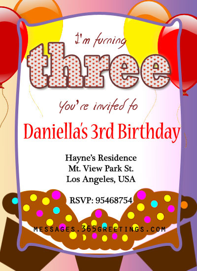 3Rd Birthday Party Invitations
 3rd Birthday Invitations 365greetings