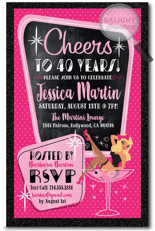 40Th Birthday Invitations For Her
 Best 25 40th birthday invitations ideas on Pinterest