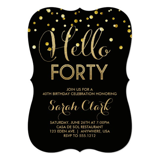 40Th Birthday Invitations For Her
 40th Birthday Party Invitation