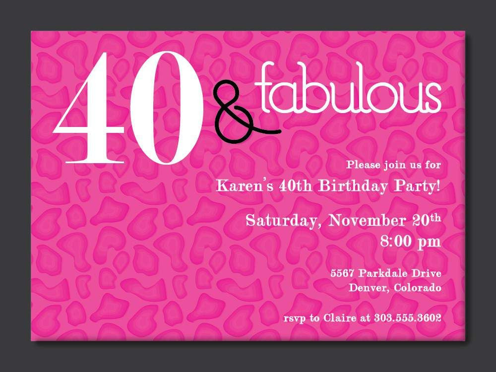 40Th Birthday Invitations For Her
 40th Birthday Free Printable Invitation Template