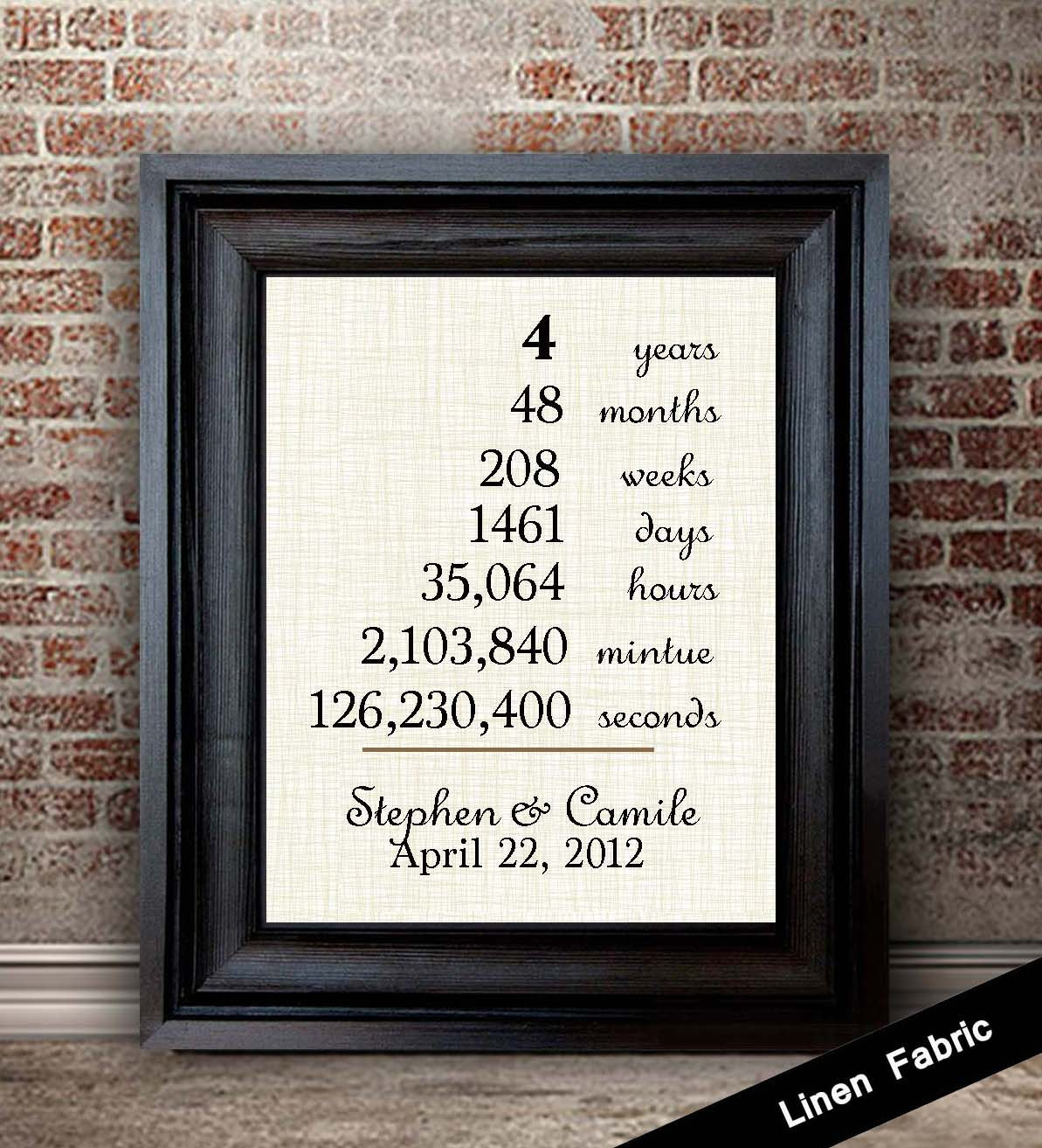 4Th Anniversary Gift Ideas
 4th Anniversary Gift for Wife Linen Anniversary Gift 4