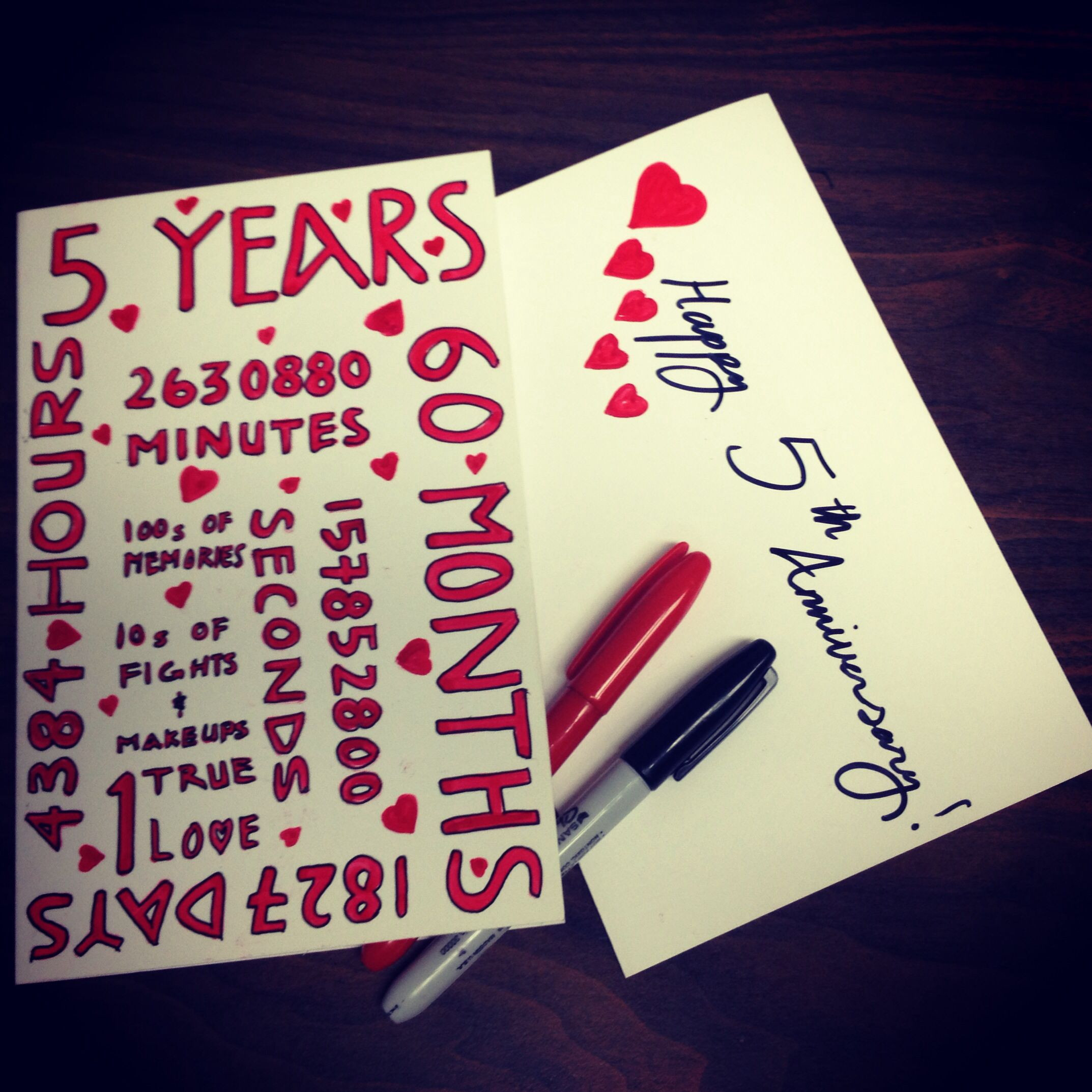 5 Year Anniversary Gift Ideas For Him
 5 year Anniversary Card by CARDlikeyoucare