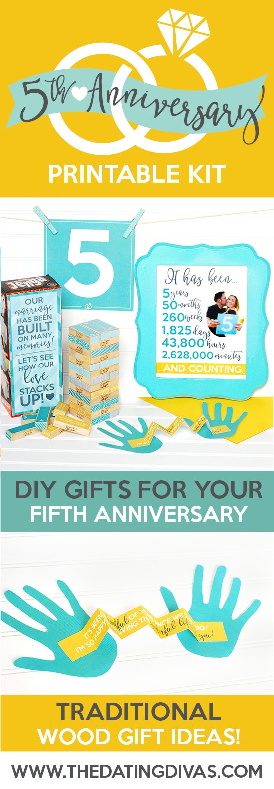 5Th Anniversary Gift Ideas
 Fifth Anniversary Gift Printable Kit The Dating Divas