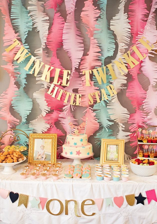 6 Year Old Birthday Party Ideas Winter
 This “Twinkle Twinkle Little Star” first birthday party is
