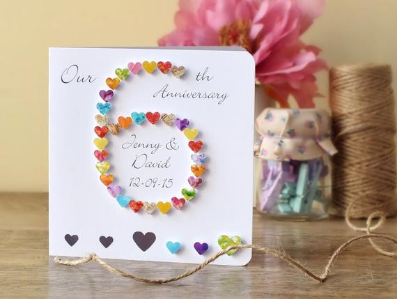 6 Year Wedding Anniversary Gift Ideas
 6th Wedding Anniversary Card Personalised Custom 6th