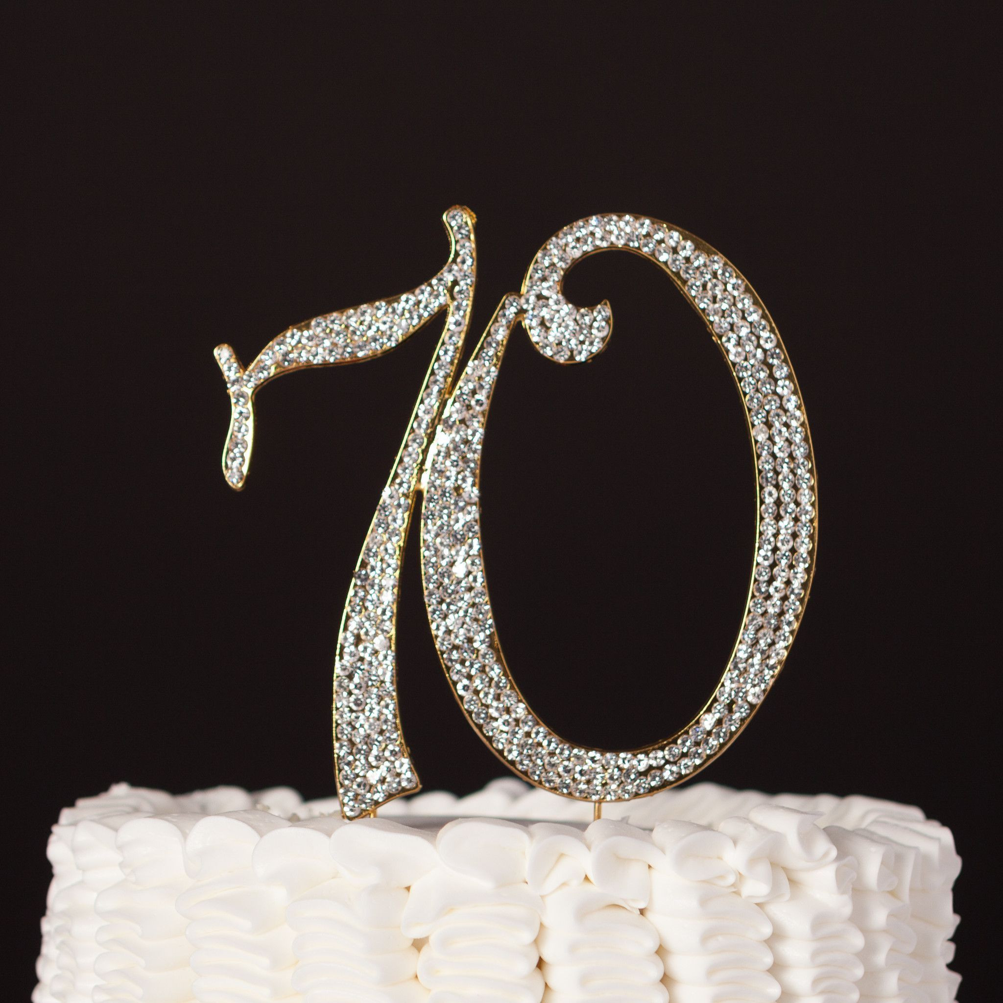 70Th Birthday Cake Toppers
 70 Cake Topper Gold