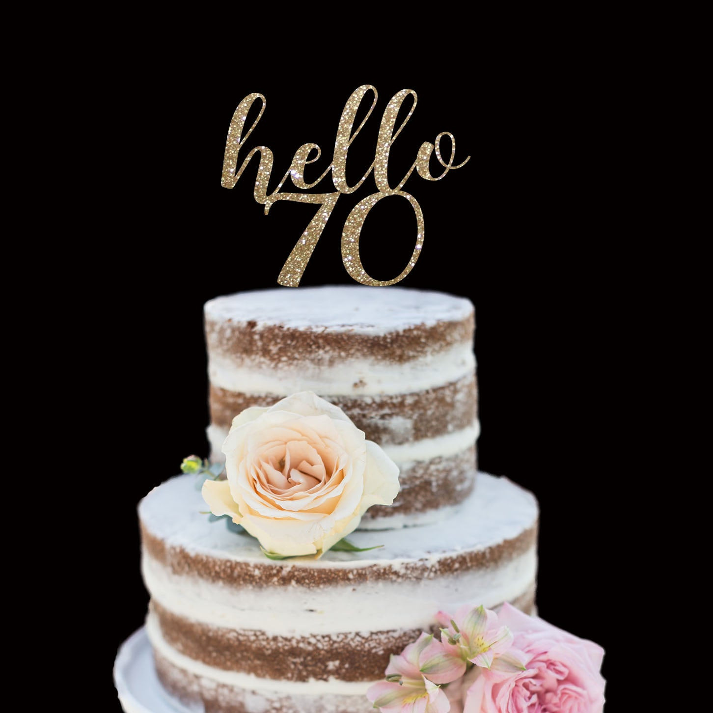 70Th Birthday Cake Toppers
 70th Birthday Cake Topper Hello Seventy Happy Birthday