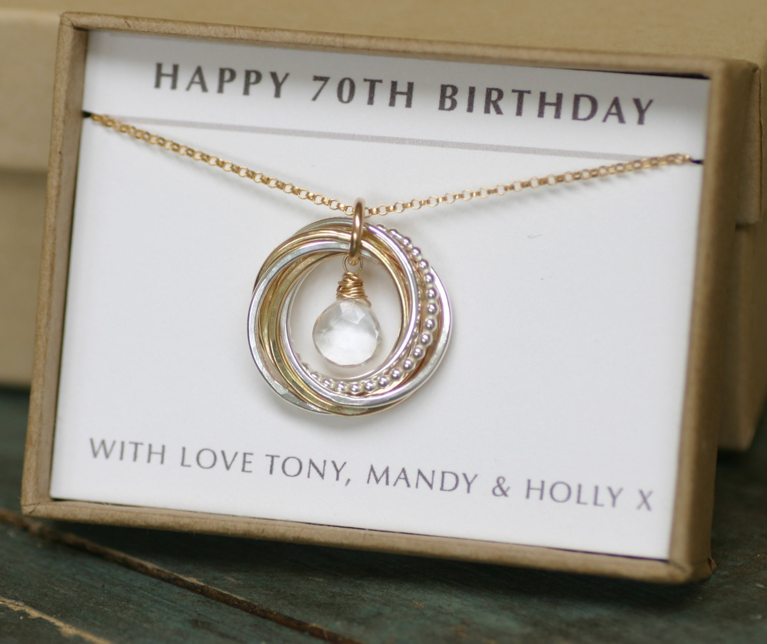 70Th Birthday Gifts
 70th birthday t for her April birthstone necklace for mom
