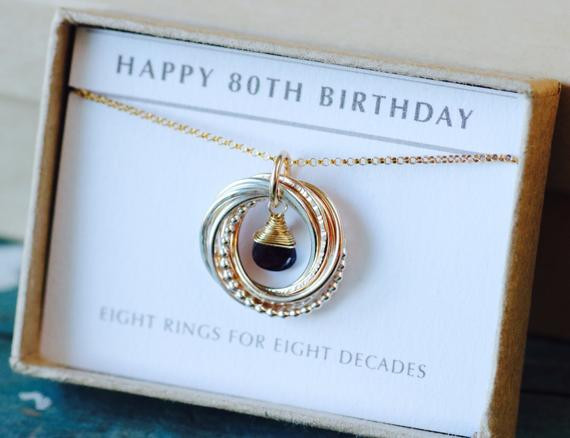 80Th Birthday Gift Ideas For Her
 80th birthday t for her January birthstone necklace