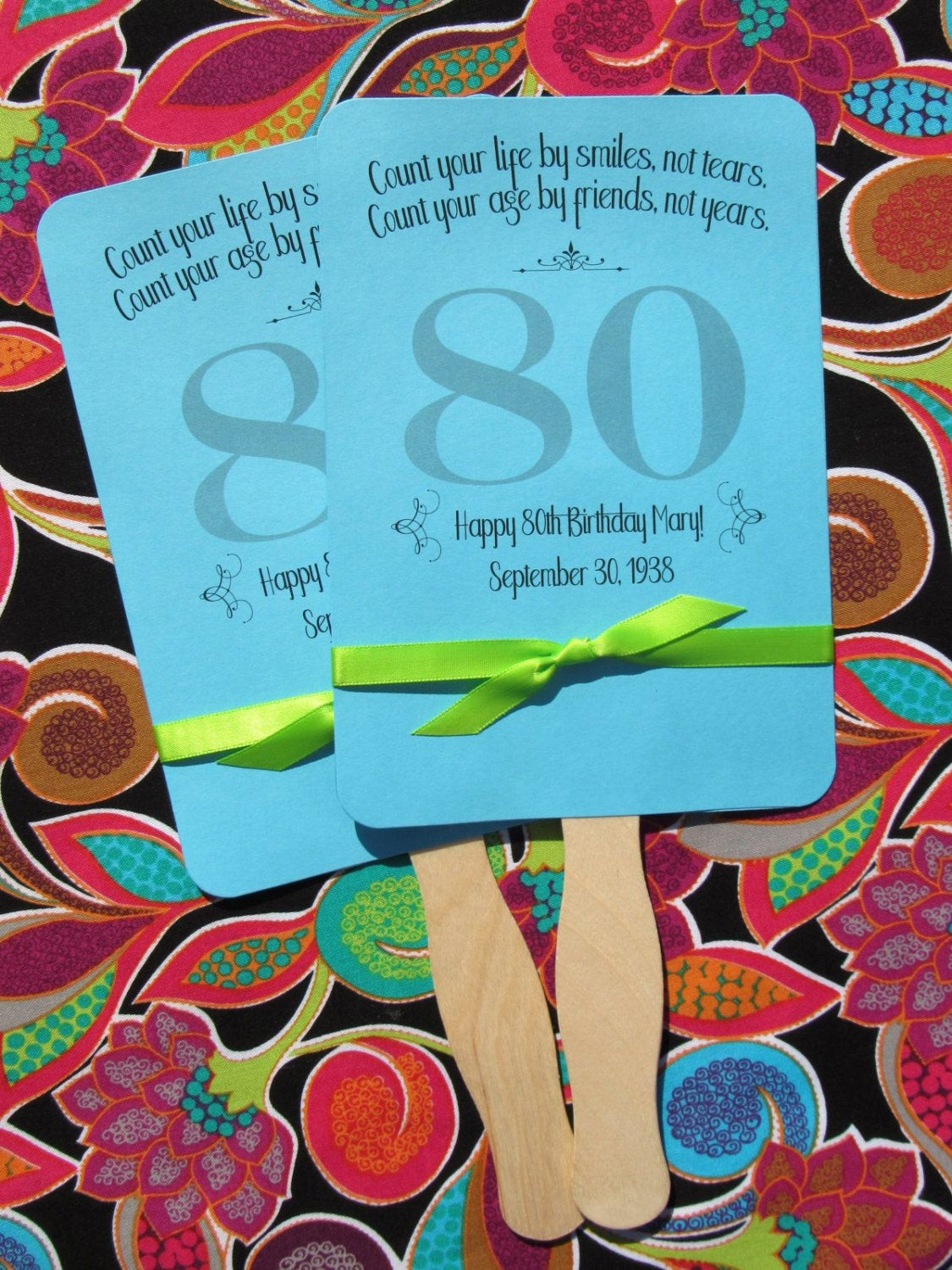 80Th Birthday Party Favors
 Adult Birthday Favor 80th Birthday Personalized Fans