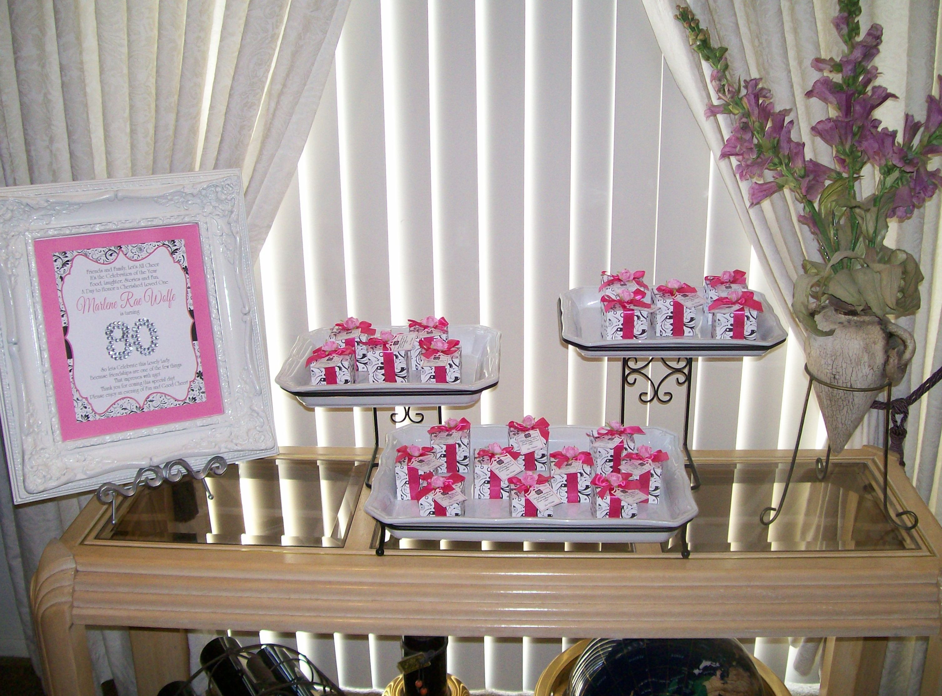 80Th Birthday Party Favors
 80th Birthday Party Favor Gift Boxes and Sign