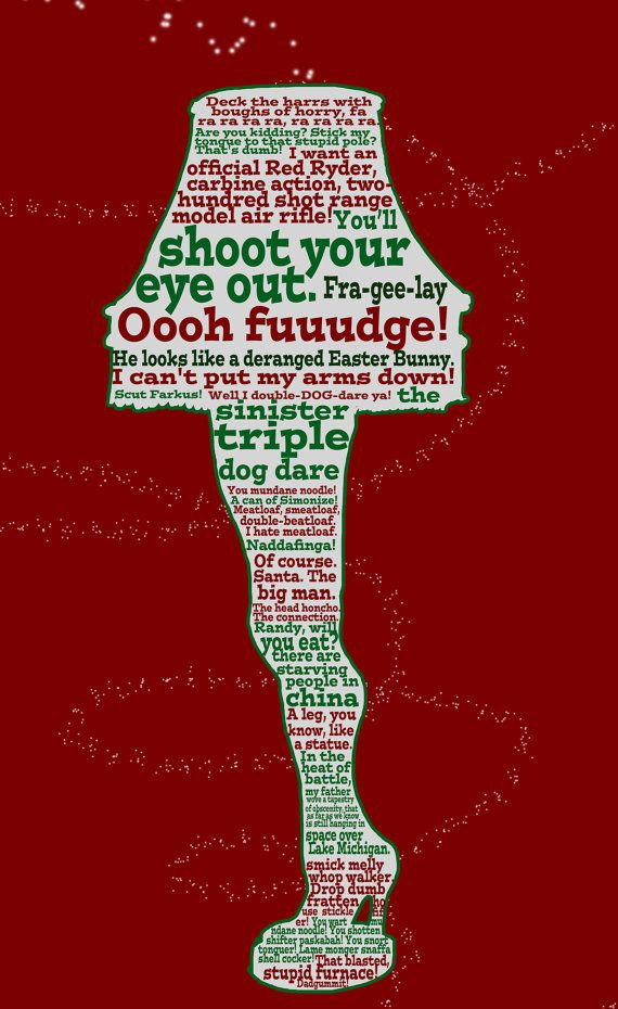 A Christmas Story Movie Quotes
 A Christmas Story funny quote poster 12x18 by