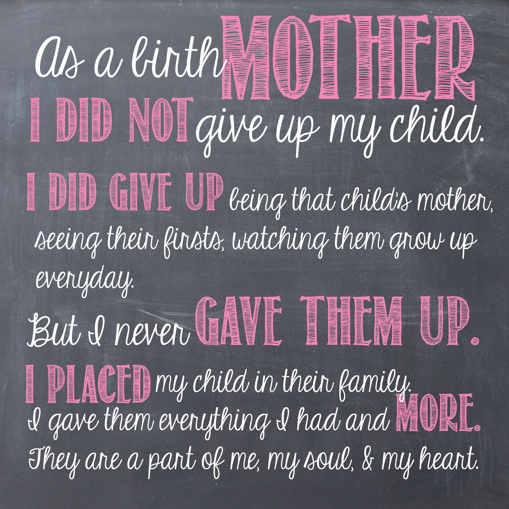 Adoption Quotes For Birth Mothers
 Birth Mother Quote by Terra Cooper openadoption