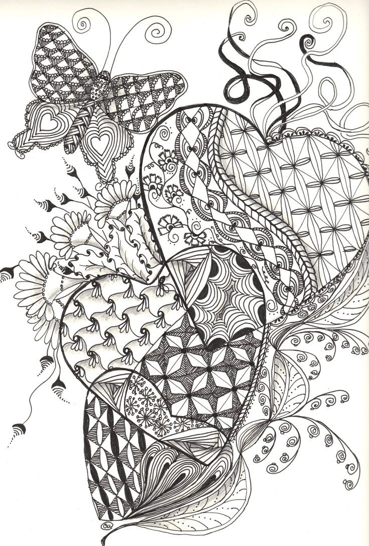 Adult Coloring Book Patterns
 675 best images about Art Zentangle Heart on Pinterest