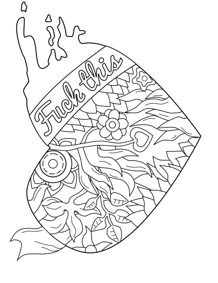 Adult Coloring Books Bad Words
 50 free printable swear coloring pages at swearstressaway