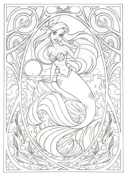 Adult Coloring Pages Disney
 Coloring page for later this Art Nouveau