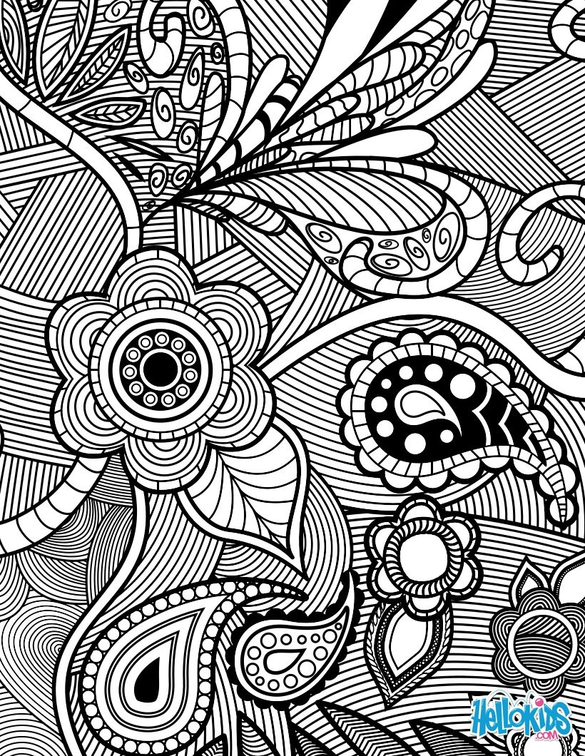 Adult Coloring Pages Paisley
 Flowers & paisley design coloring pages Hellokids