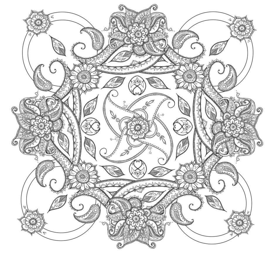 Adult Coloring Pages Paisley
 Paisley square by CatzillaDK on DeviantArt