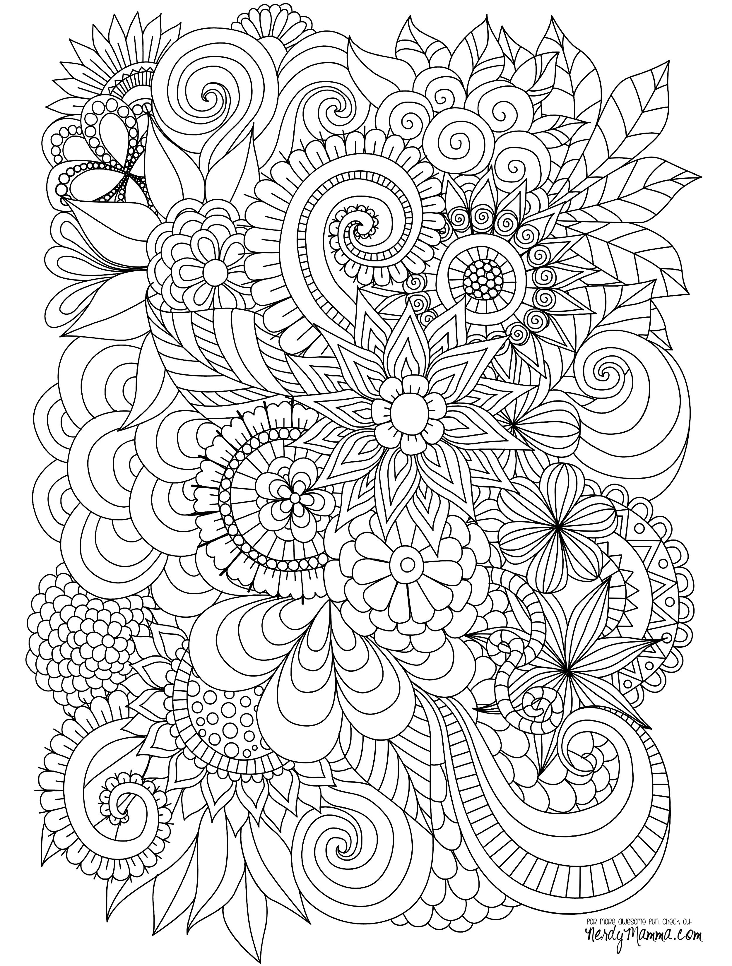 Adult Flower Coloring Pages
 11 Free Printable Adult Coloring Pages