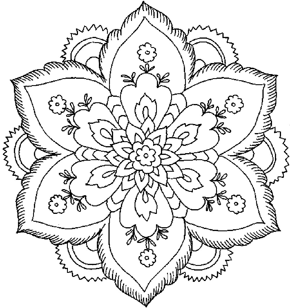 Adult Flower Coloring Pages
 Flower Coloring Pages For Adults Coloring Home