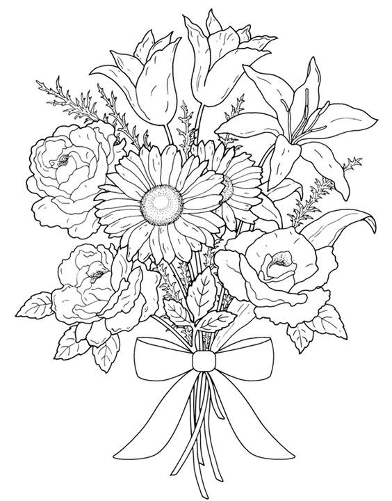 Adult Flower Coloring Pages
 Flower Coloring Pages for Adults Best Coloring Pages For