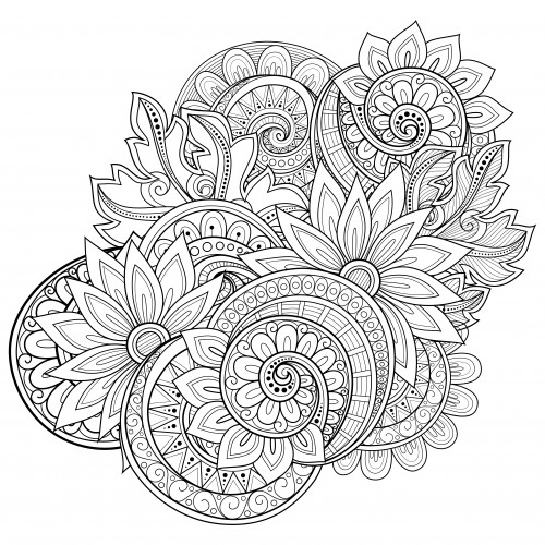 Adult Flower Coloring Pages
 Flowers Advanced Coloring Pages 17 KidsPressMagazine