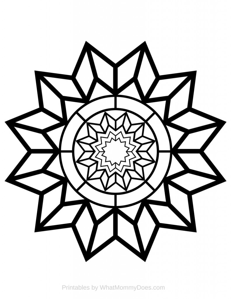 Adult Printable Coloring Pages
 Free Printable Adult Coloring Page Detailed Star Pattern