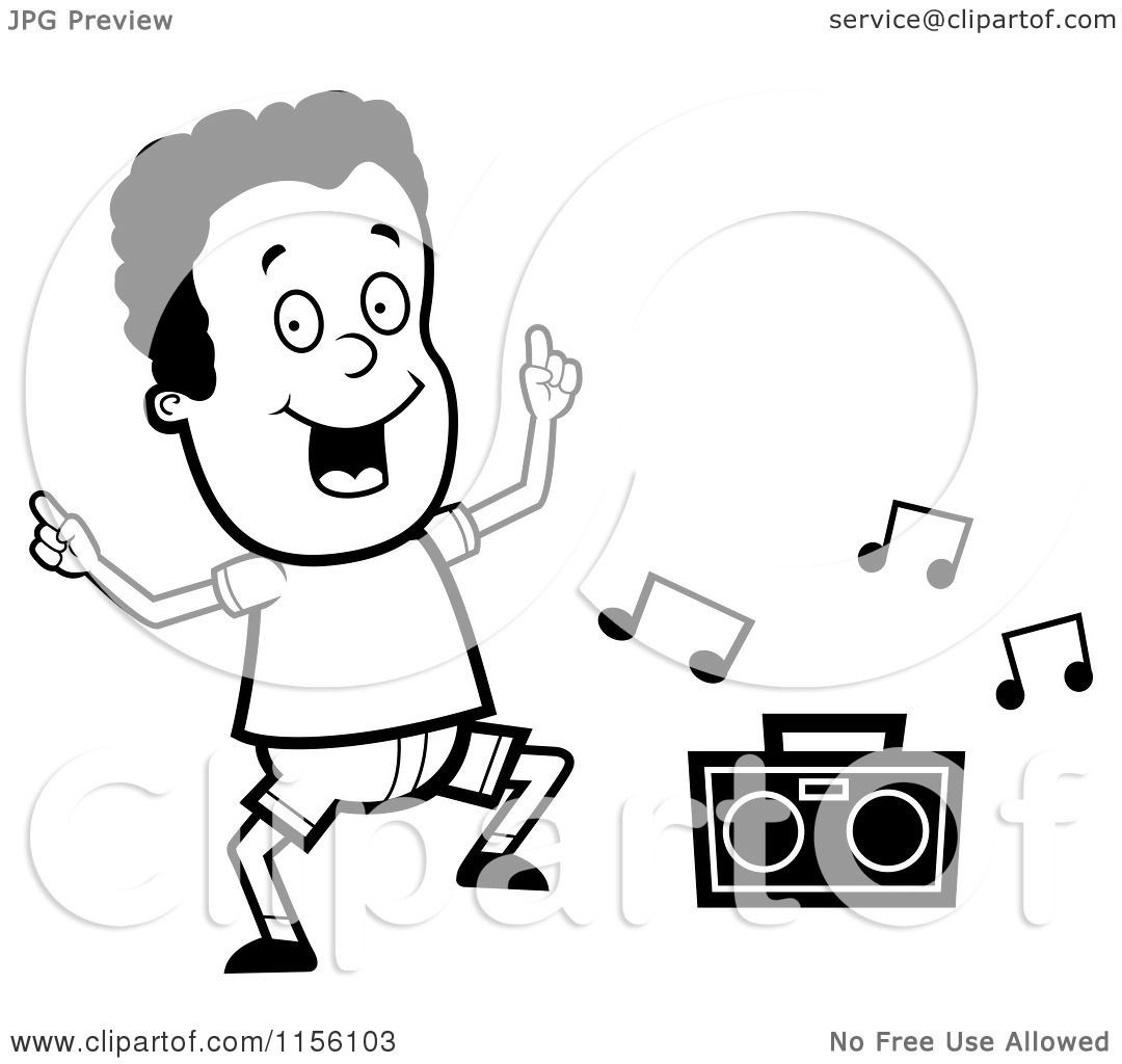 African American Boys Coloring Sheets
 Cartoon Clipart A Black And White Dancing African