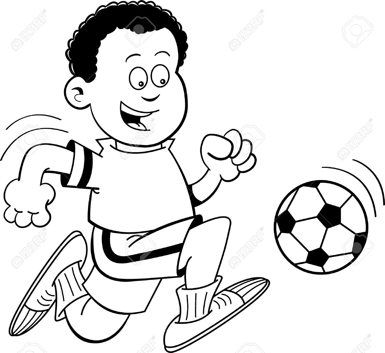 African American Boys Coloring Sheets
 Play Soccer Clipart