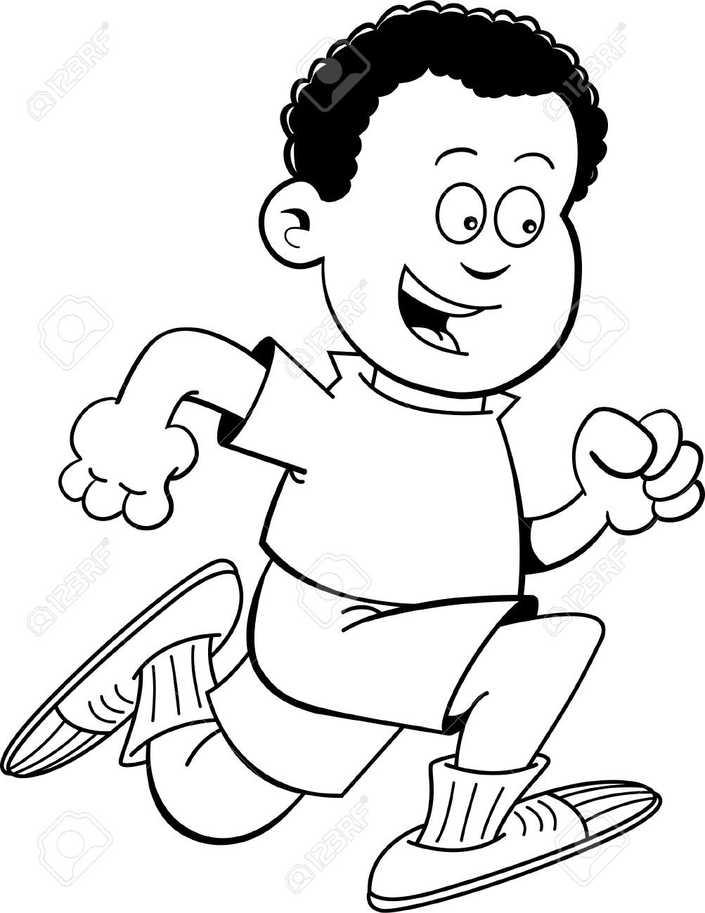 African American Boys Coloring Sheets
 clipart running black and white Clipground