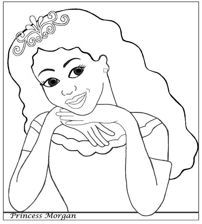 African American Girl Coloring Pages
 African American Princess Coloring Page