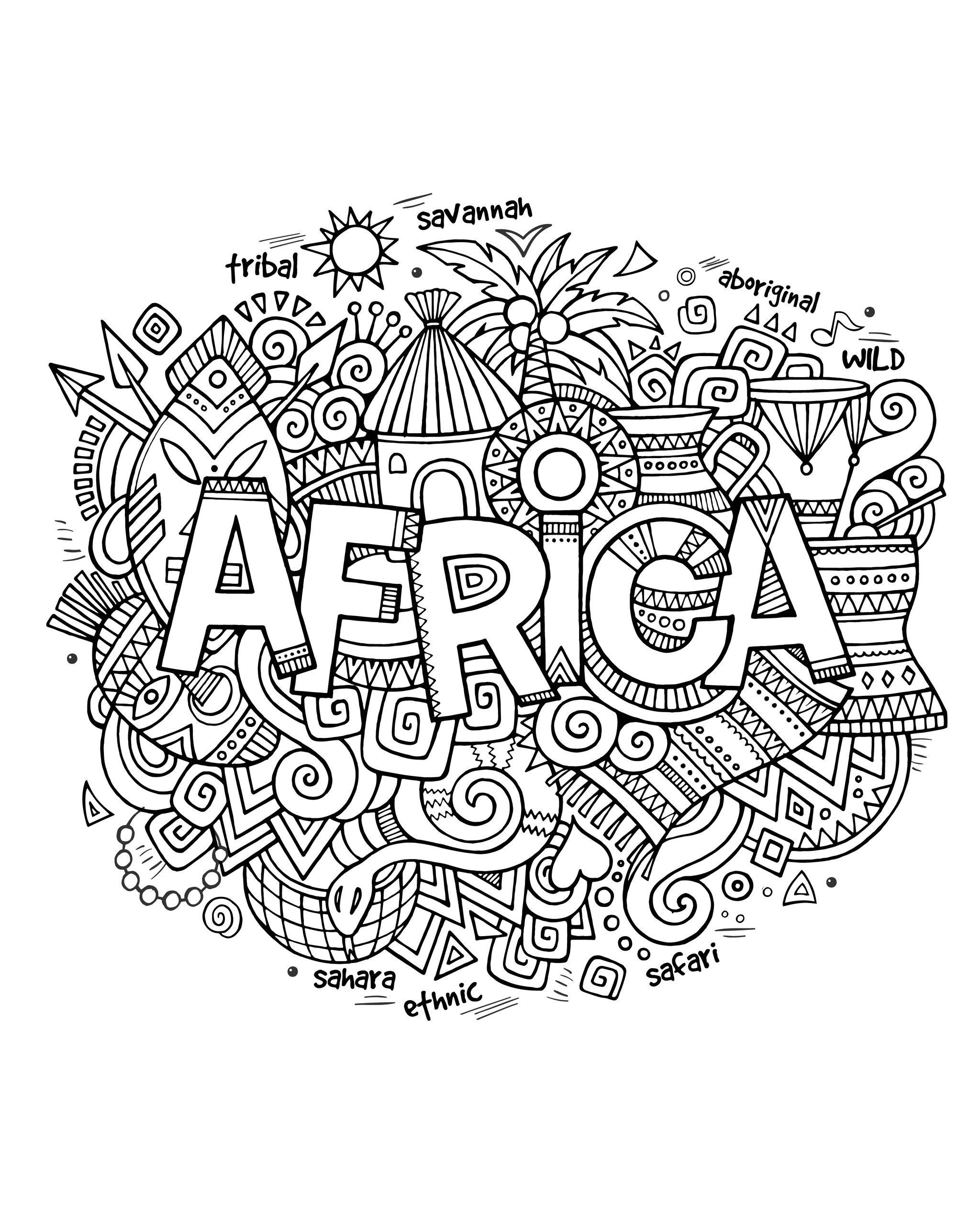 African Coloring Pages Toddlers
 Free coloring page coloring adult africa abstract symbols