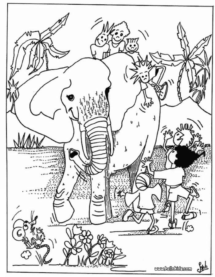 African Coloring Pages Toddlers
 Kinder mit elefant zum ausmalen zum ausmalen de