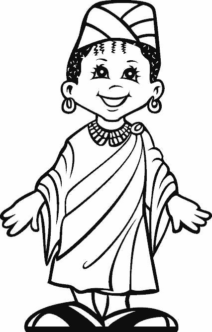 African Coloring Pages Toddlers
 A happy kid from Africa coloring images free printable