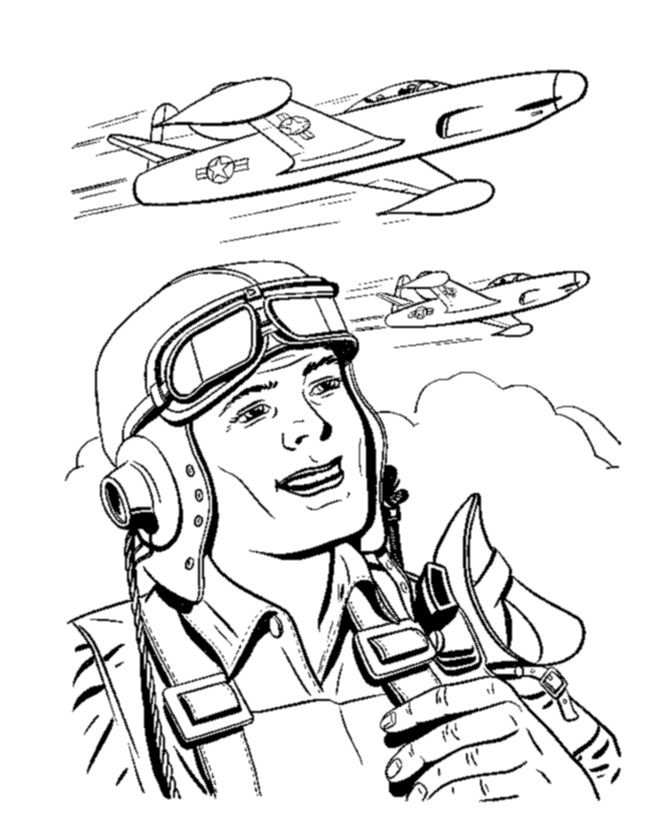 Air Force Coloring Pages
 Memorial Day Coloring Pages Air Force Pilot Coloring