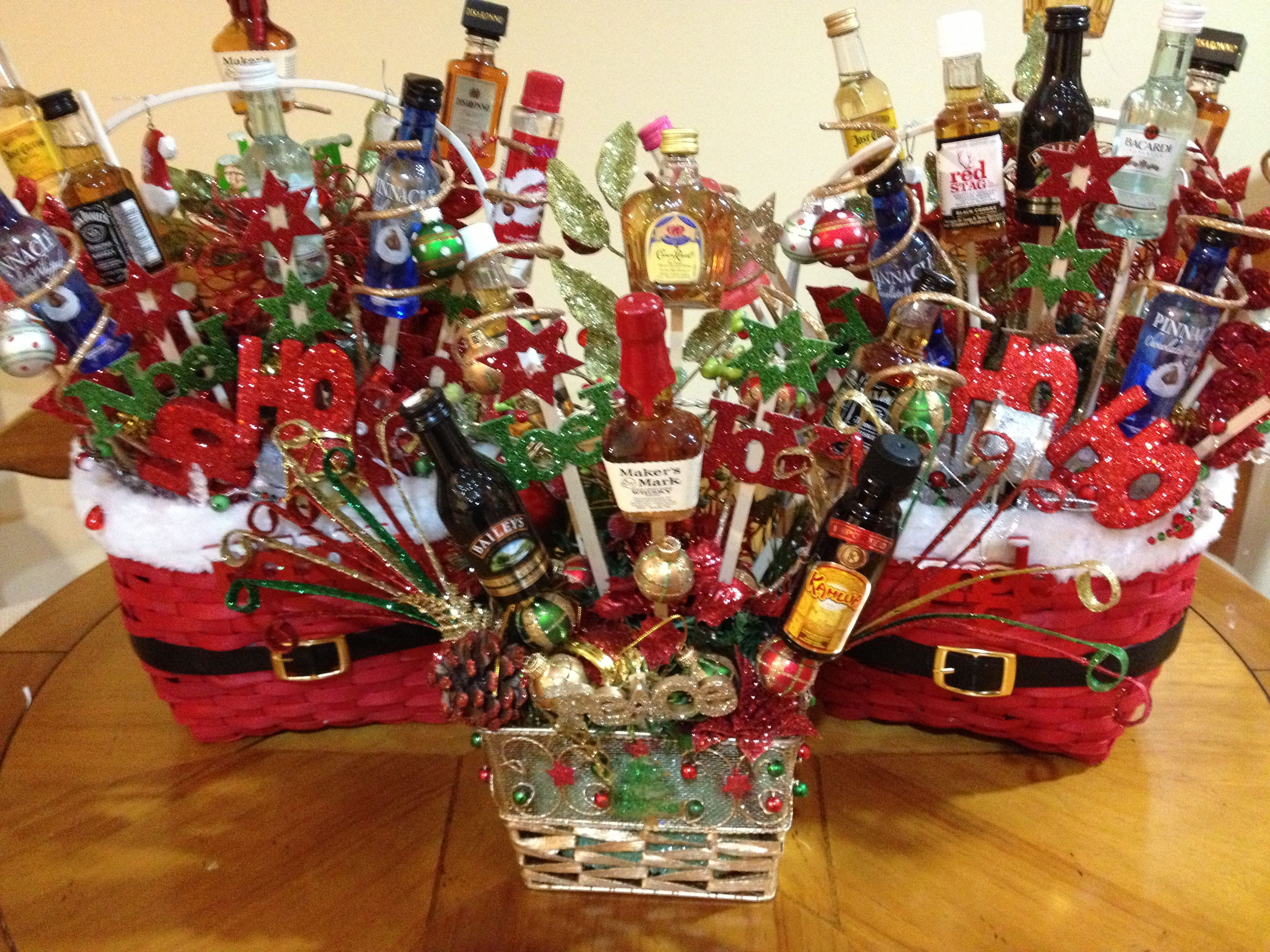 Alcohol Gift Basket Ideas
 Liquor t baskets I made 2 something like these for our