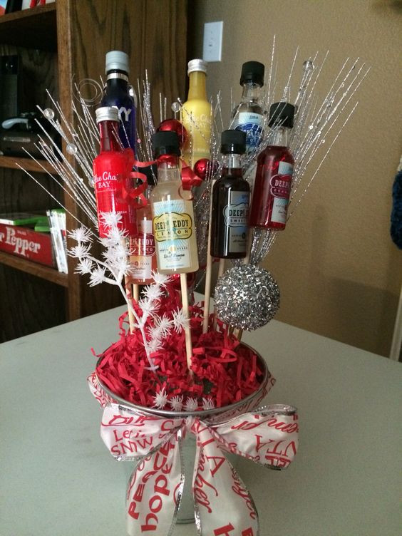 Alcohol Gift Basket Ideas
 Mini alcohol t basket First attempt