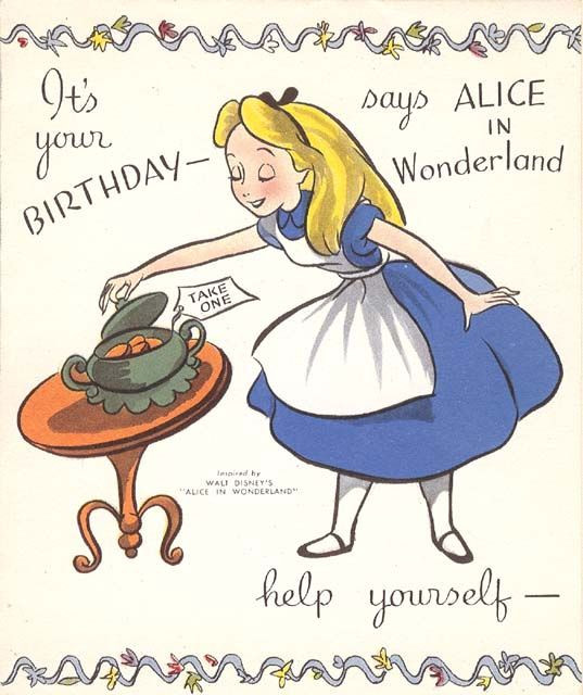 Alice In Wonderland Birthday Card
 alice in wonderland birthday card