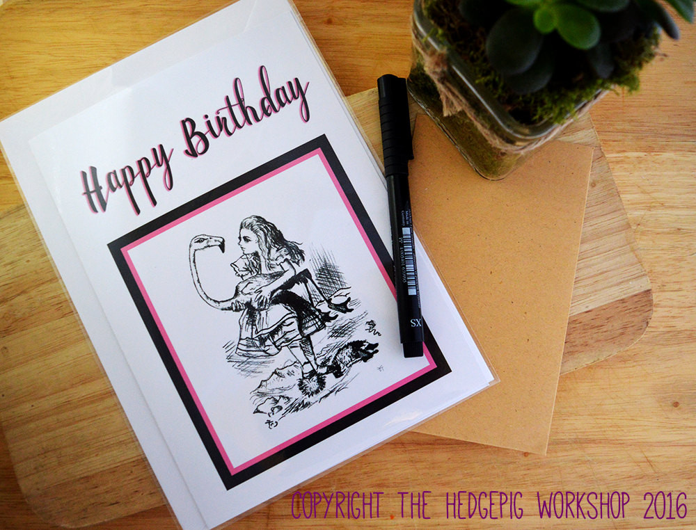 Alice In Wonderland Birthday Card
 Alice in Wonderland birthday card Alice by TheHedgepigWorkshop
