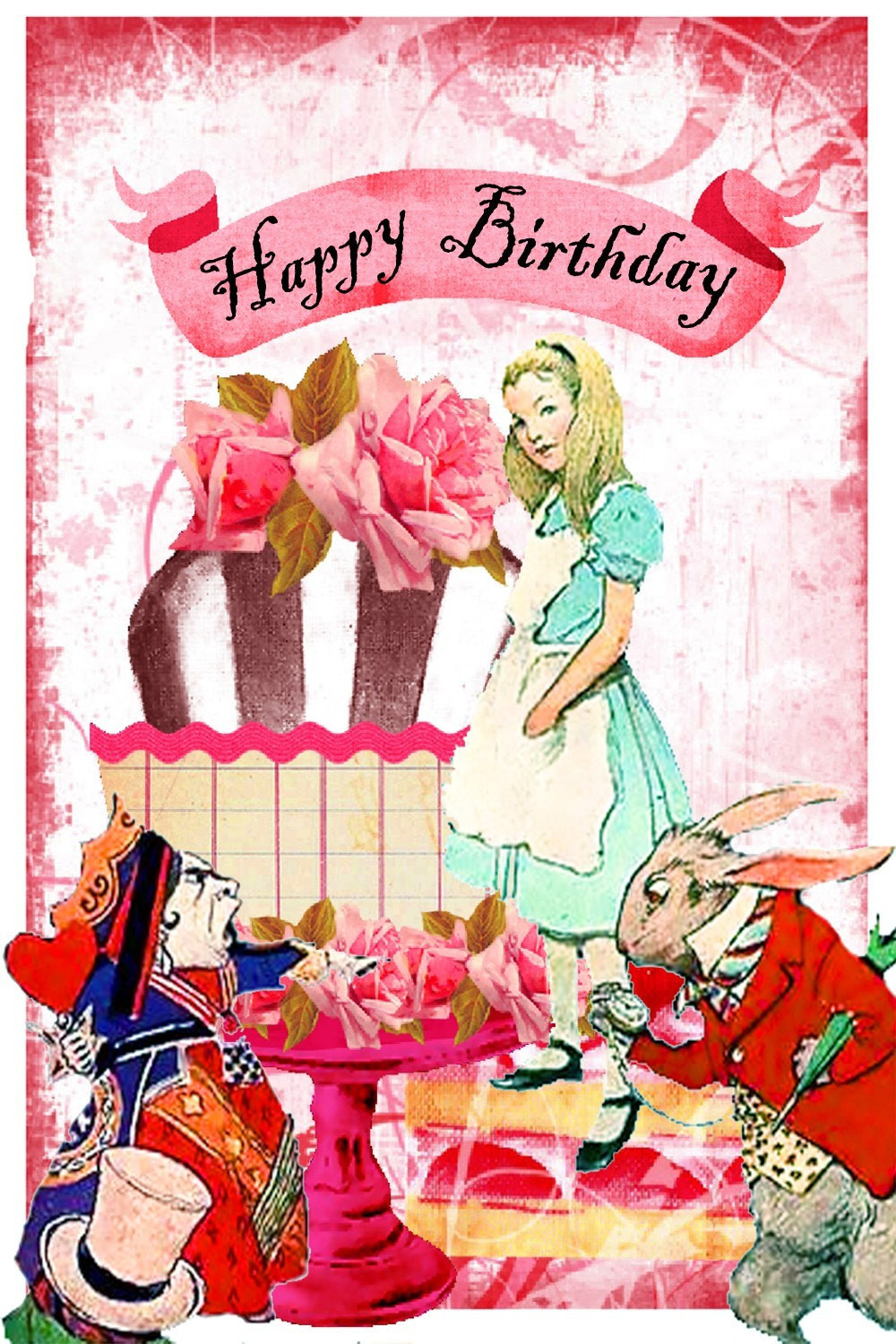 Alice In Wonderland Birthday Card
 Alice in Wonderland Birthday Card