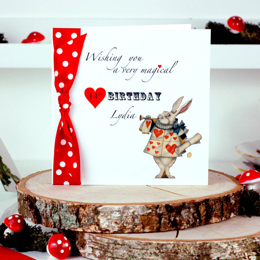 Alice In Wonderland Birthday Card
 alice in wonderland personalised birthday card by made