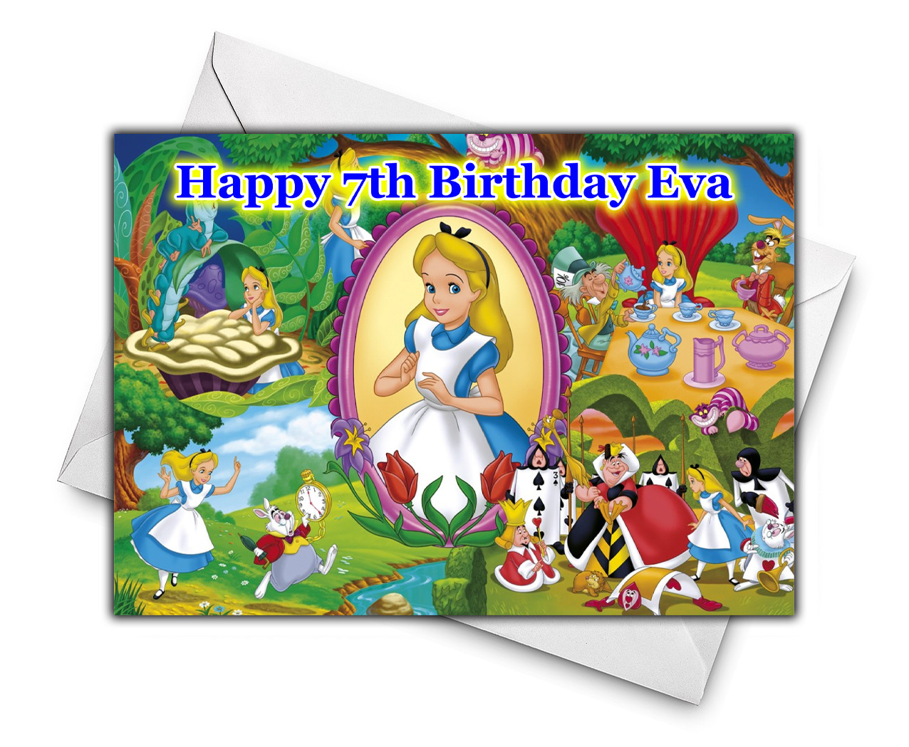 Alice In Wonderland Birthday Card
 ALICE IN WONDERLAND Personalised Birthday Card