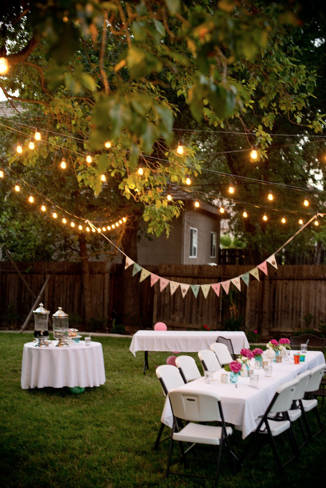 All White Backyard Party Ideas
 Domestic Fashionista Backyard Birthday Fun Pink
