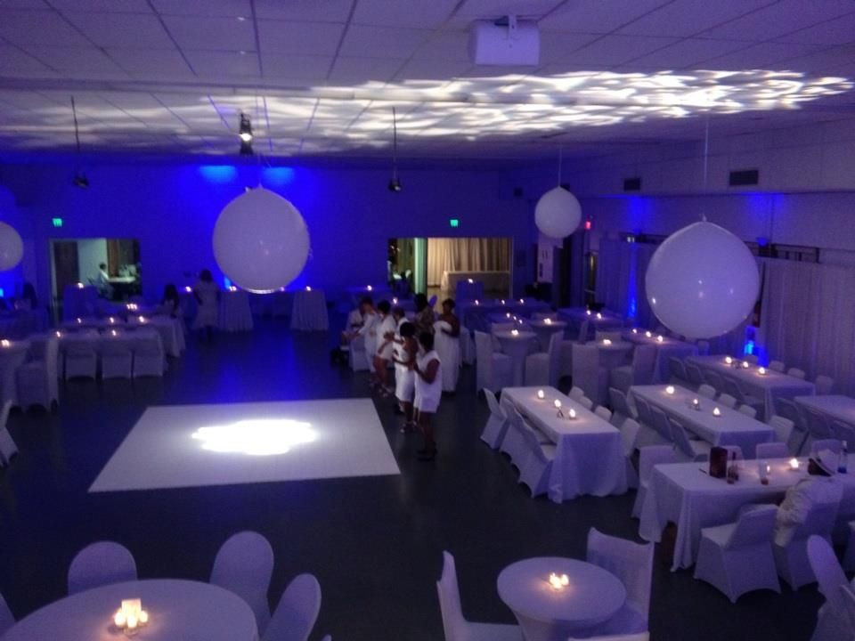All White Beach Party Ideas
 All white party white party decorations blue uplighting
