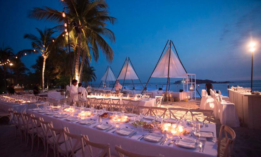 All White Beach Party Ideas
 Pre wedding boho white party on the beach munal dining
