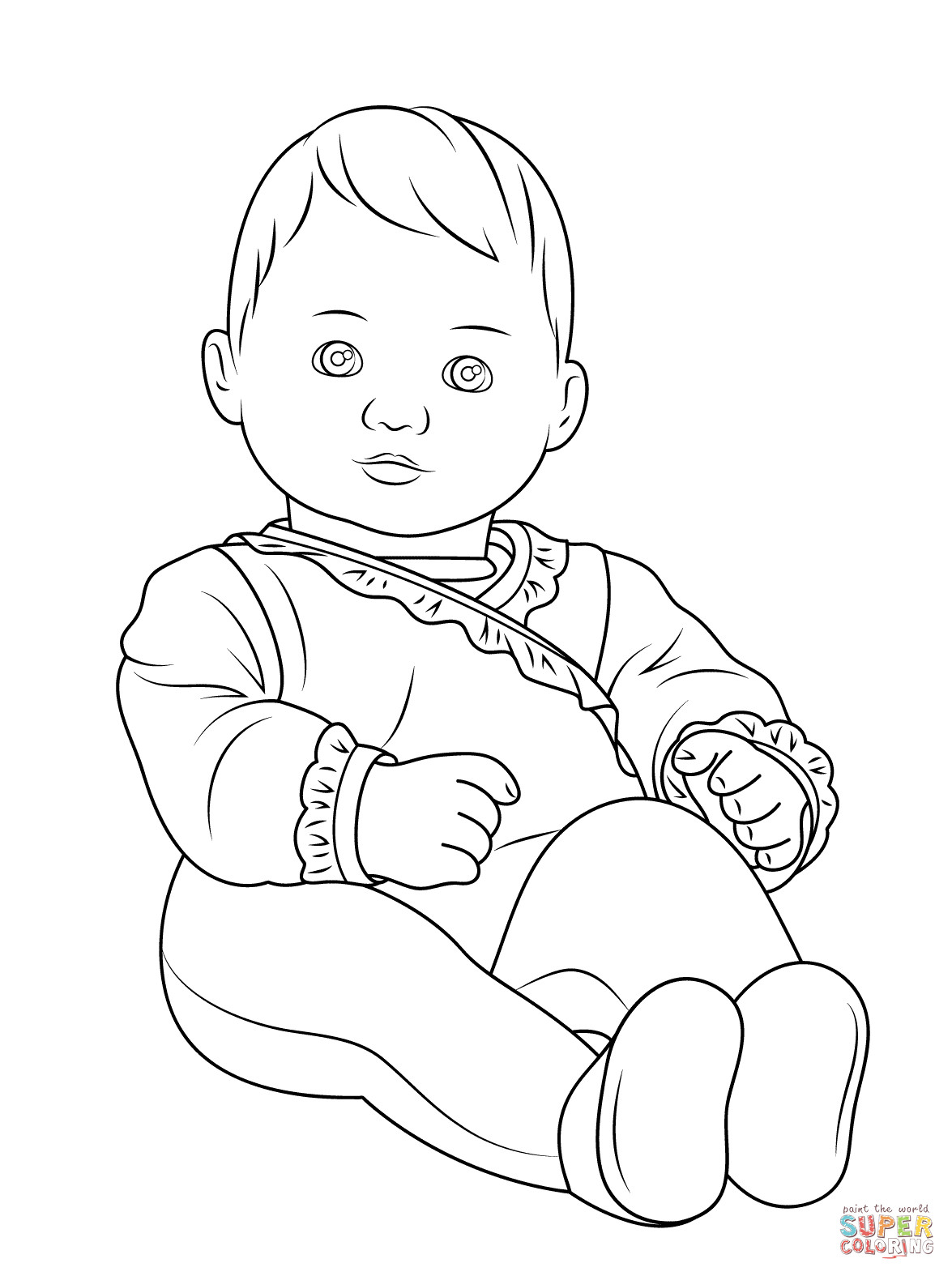 American Girl Coloring Sheet
 American Girl Bitty Baby coloring page