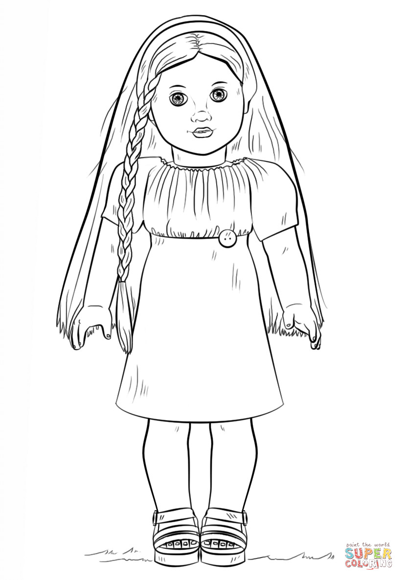 American Girl Coloring Sheet
 American Girl Doll Julie coloring page